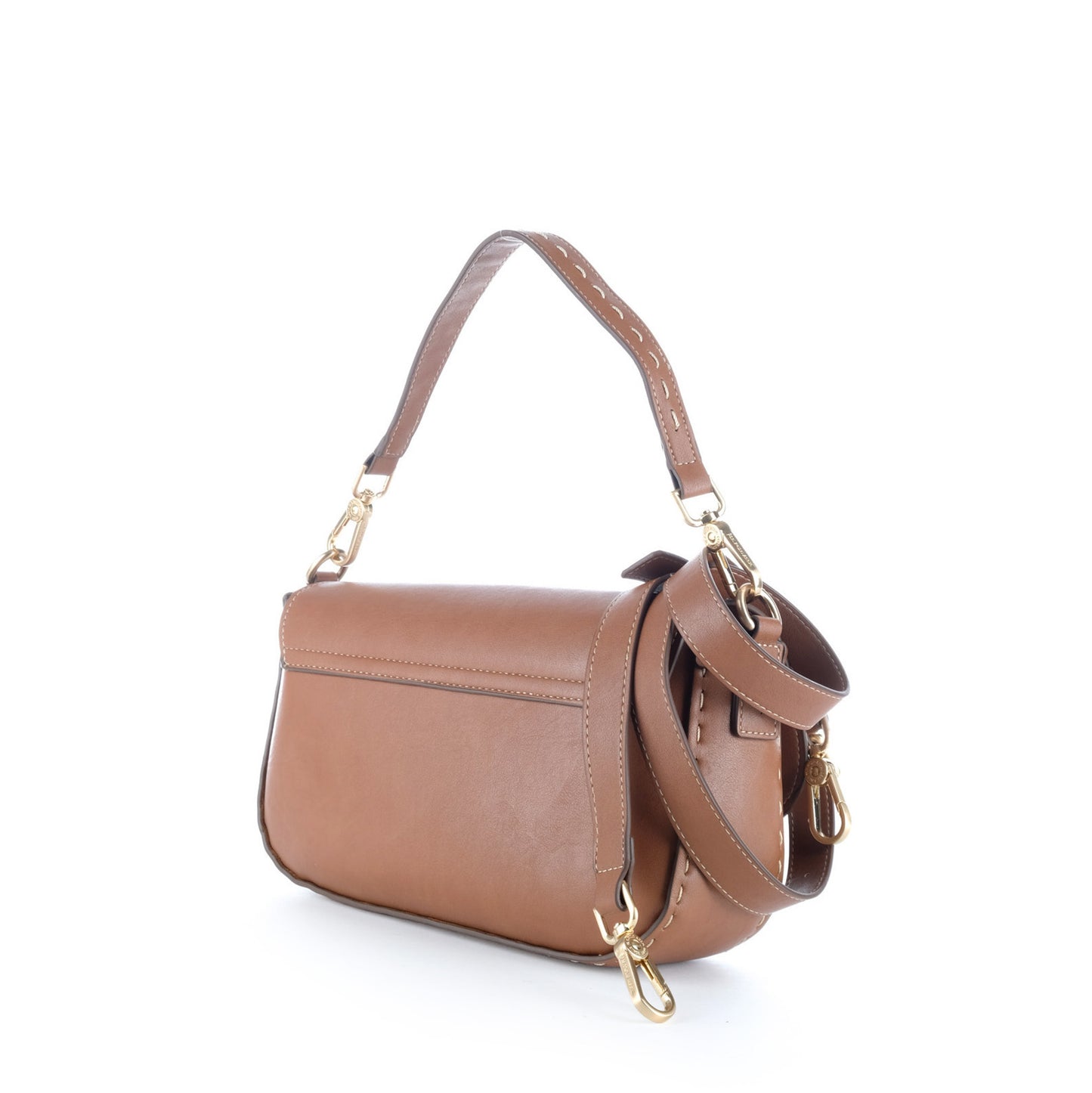 Bolsa Tiracolo U.S. Polo Assn. Castanha com Pala e Fivela Dourada