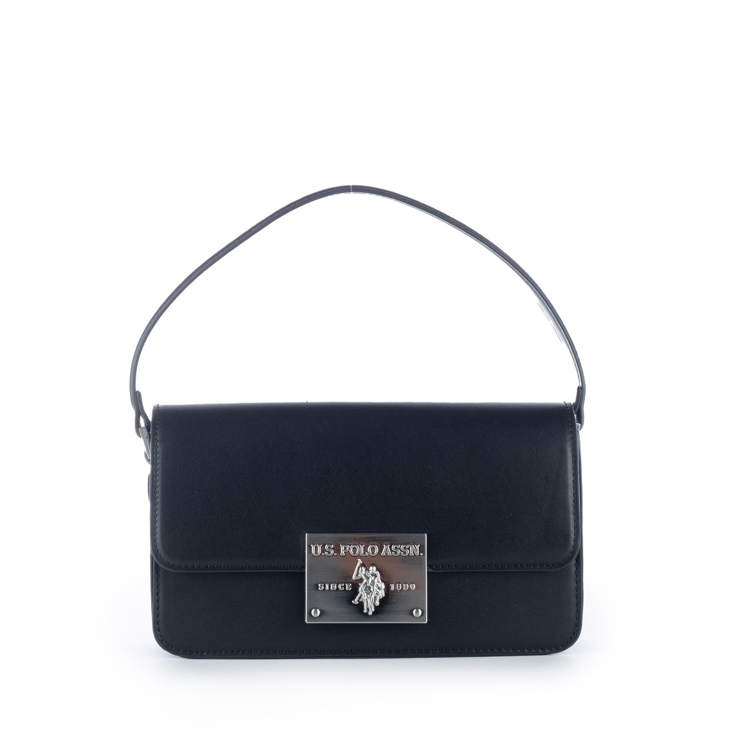 Bolsa de Ombro Us Polo Preta com Detalhe Metálico