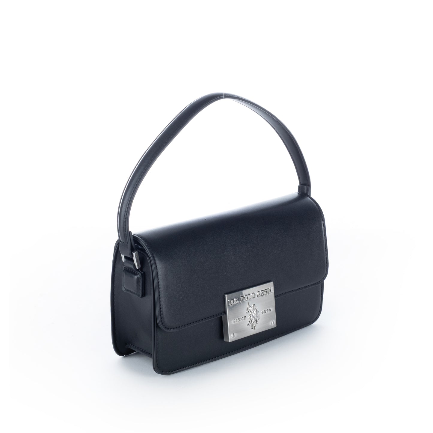 Bolsa de Ombro Us Polo Preta com Detalhe Metálico