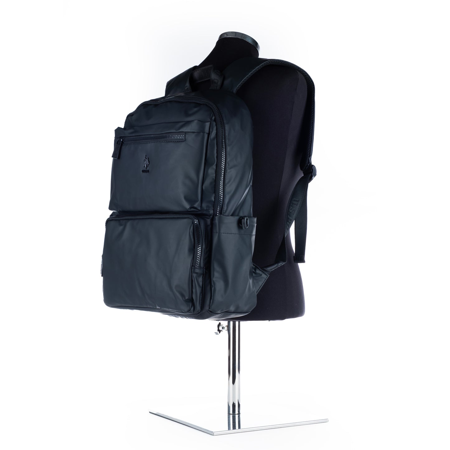Mochila Homem U.S. Polo Assn. Preta com Bolsos Frontais e Fechos de Correr