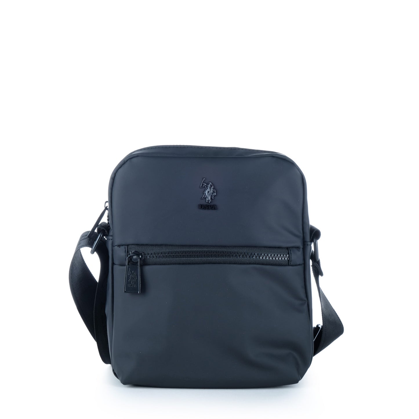 Bolsa Tiracolo U.S. Polo Assn. Preta com Bolso Frontal e Fecho de Correr