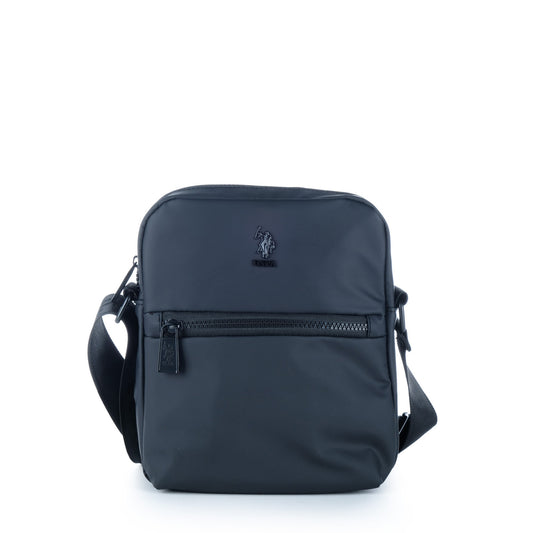 Bolsa Tiracolo U.S. Polo Assn. Preta com Bolso Frontal e Fecho de Correr