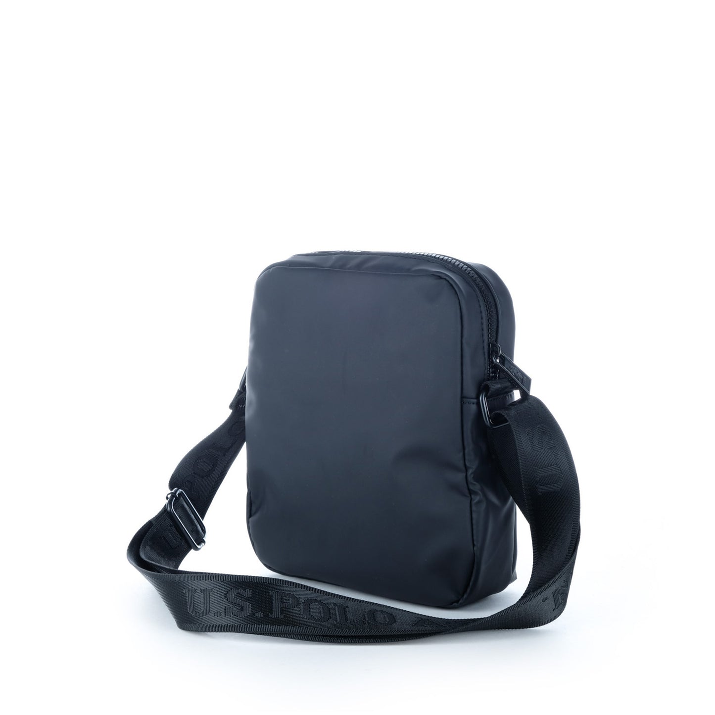 Bolsa Tiracolo U.S. Polo Assn. Preta com Bolso Frontal e Fecho de Correr