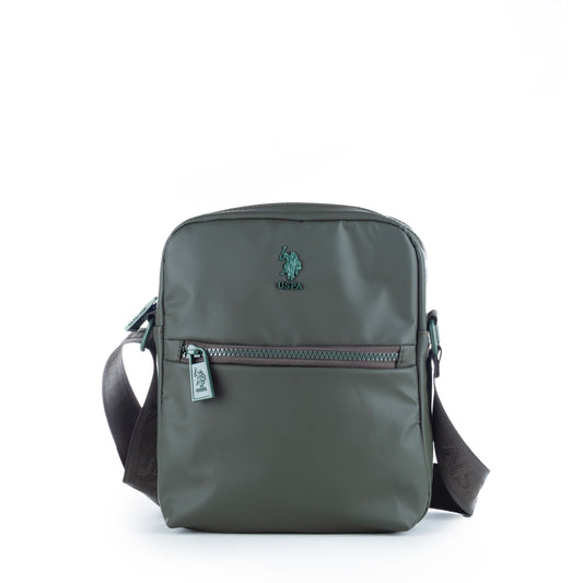 Bolsa Tiracolo U.S. Polo Assn. Verde com Bolso Frontal e Fecho de Correr