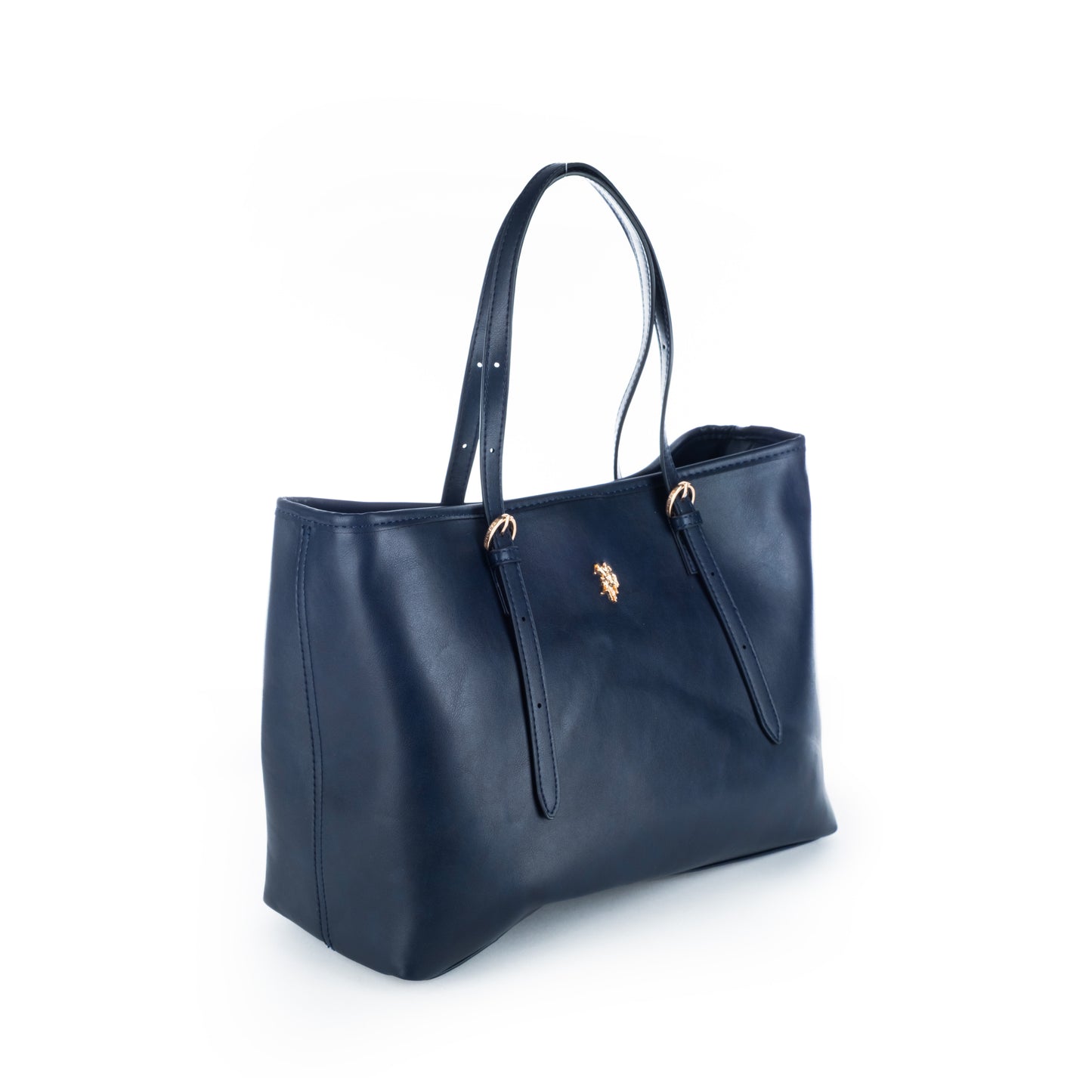 Bolsa Tote U.S. Polo Assn. Azul Marinho com Alças Ajustáveis e Detalhes Dourados