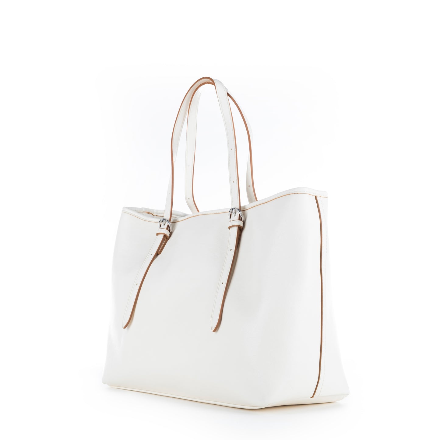 Bolsa Tote U.S. Polo Assn. Branca com Alças Ajustáveis e Detalhes Metálicos
