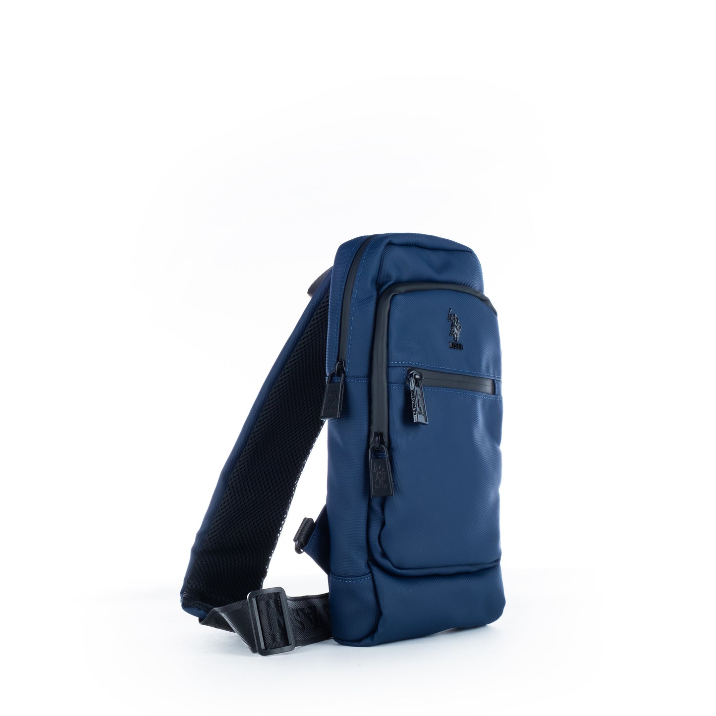 Mochila Sling Homem U.S. Polo Assn. Azul Escuro com Bolsos Frontais e Fechos de Correr