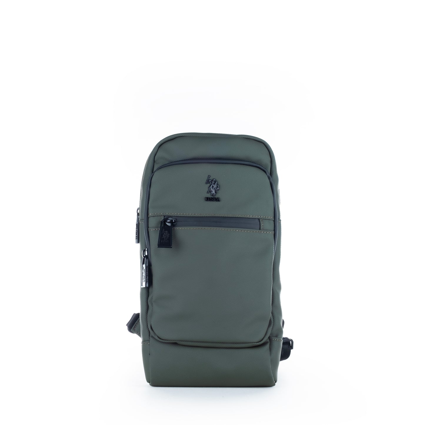 Mochila Sling Homem U.S. Polo Assn. Verde com Bolsos Frontais e Fechos de Correr