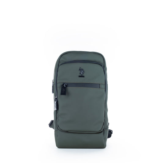 Mochila Sling Homem U.S. Polo Assn. Verde com Bolsos Frontais e Fechos de Correr