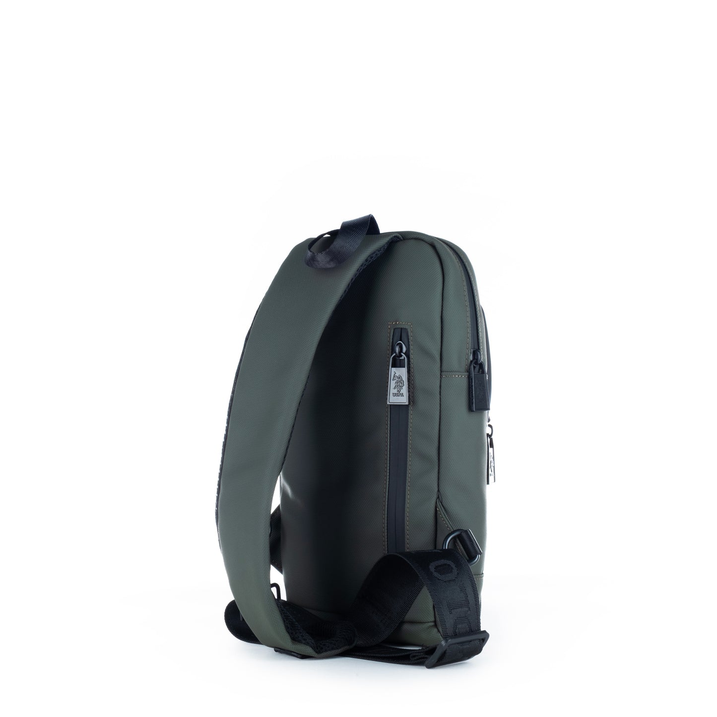 Mochila Sling Homem U.S. Polo Assn. Verde com Bolsos Frontais e Fechos de Correr