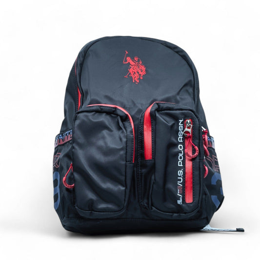 Mochila Unisexo US Polo Preta com Vermelho