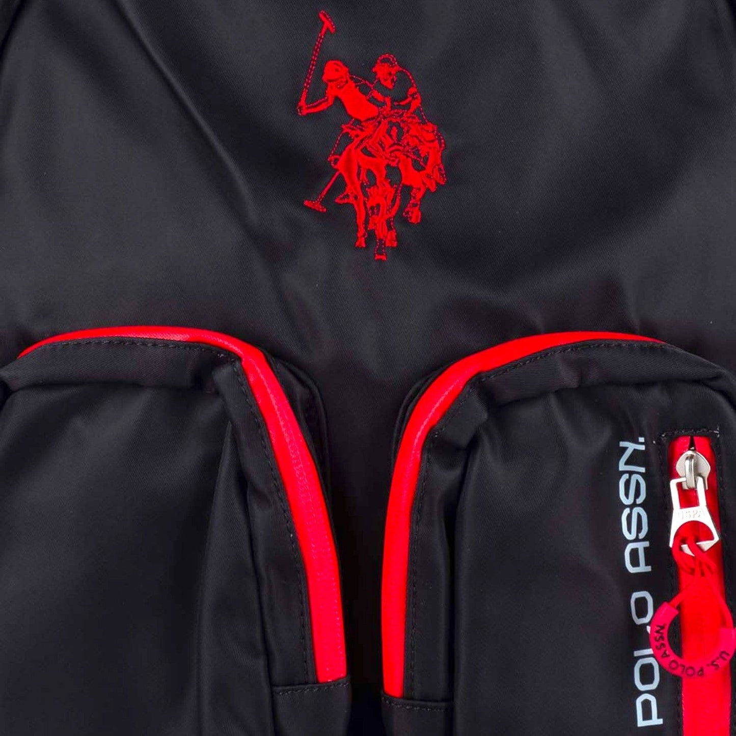 Mochila Unisexo US Polo Preta com Vermelho