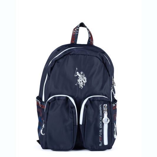 Mochila Unisexo US Polo Azul com Branco