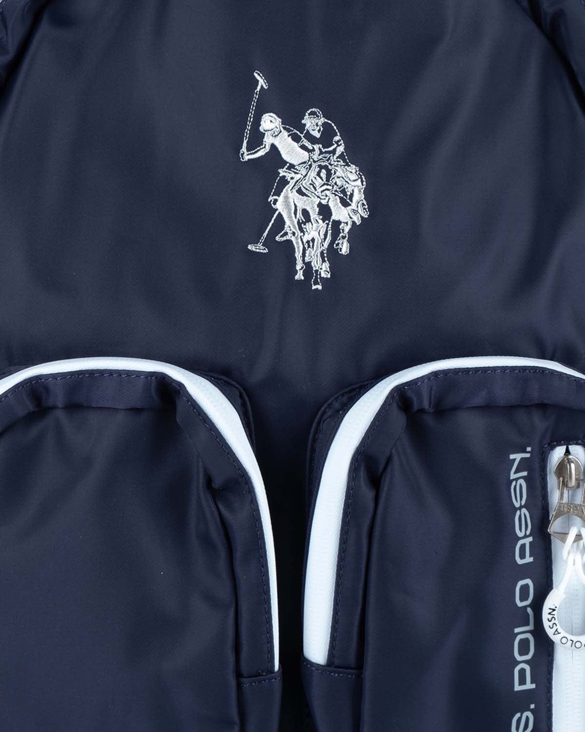 Mochila Unisexo US Polo Azul com Branco