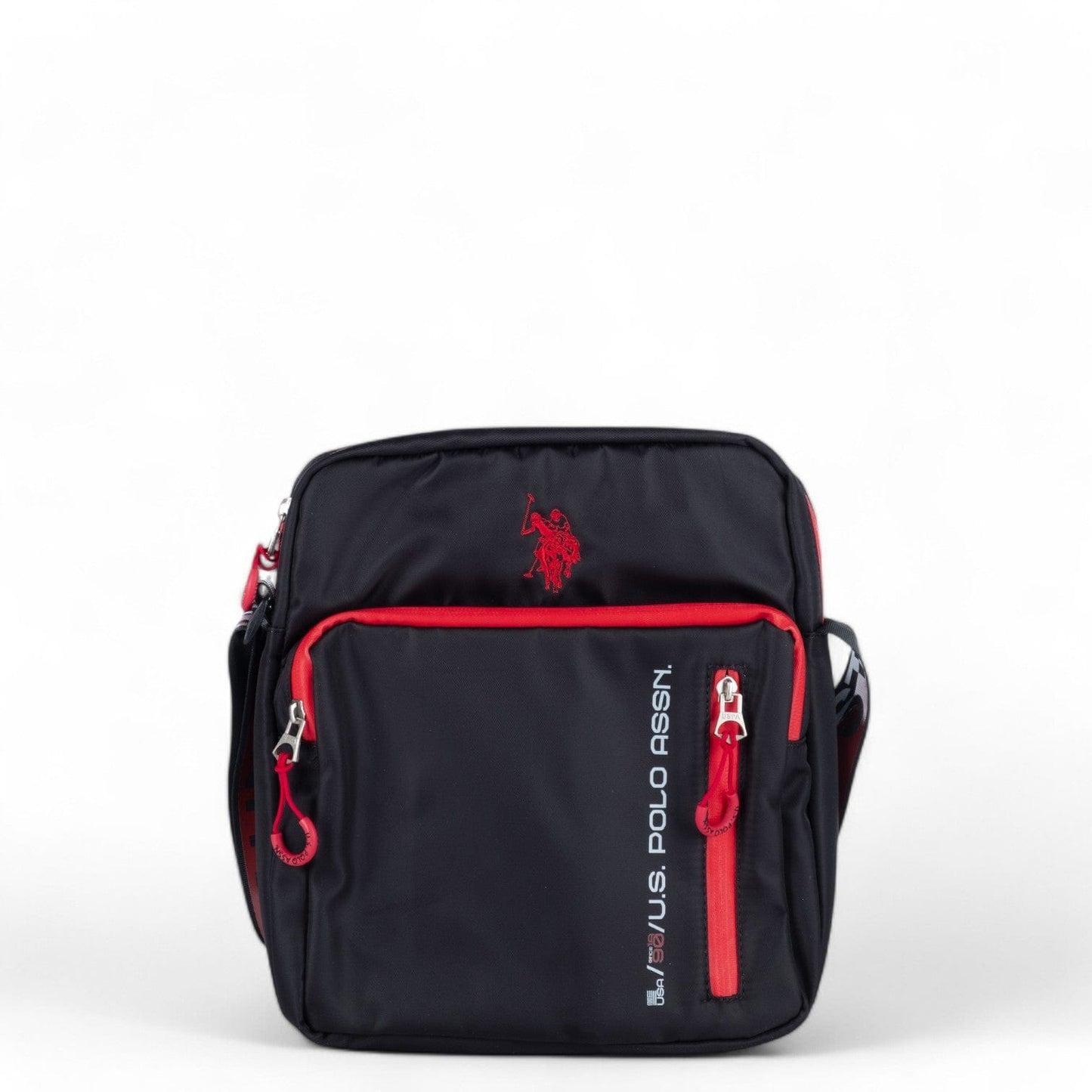 Bolsa Tiracolo Unisexo Us Polo Preta com Vermelho