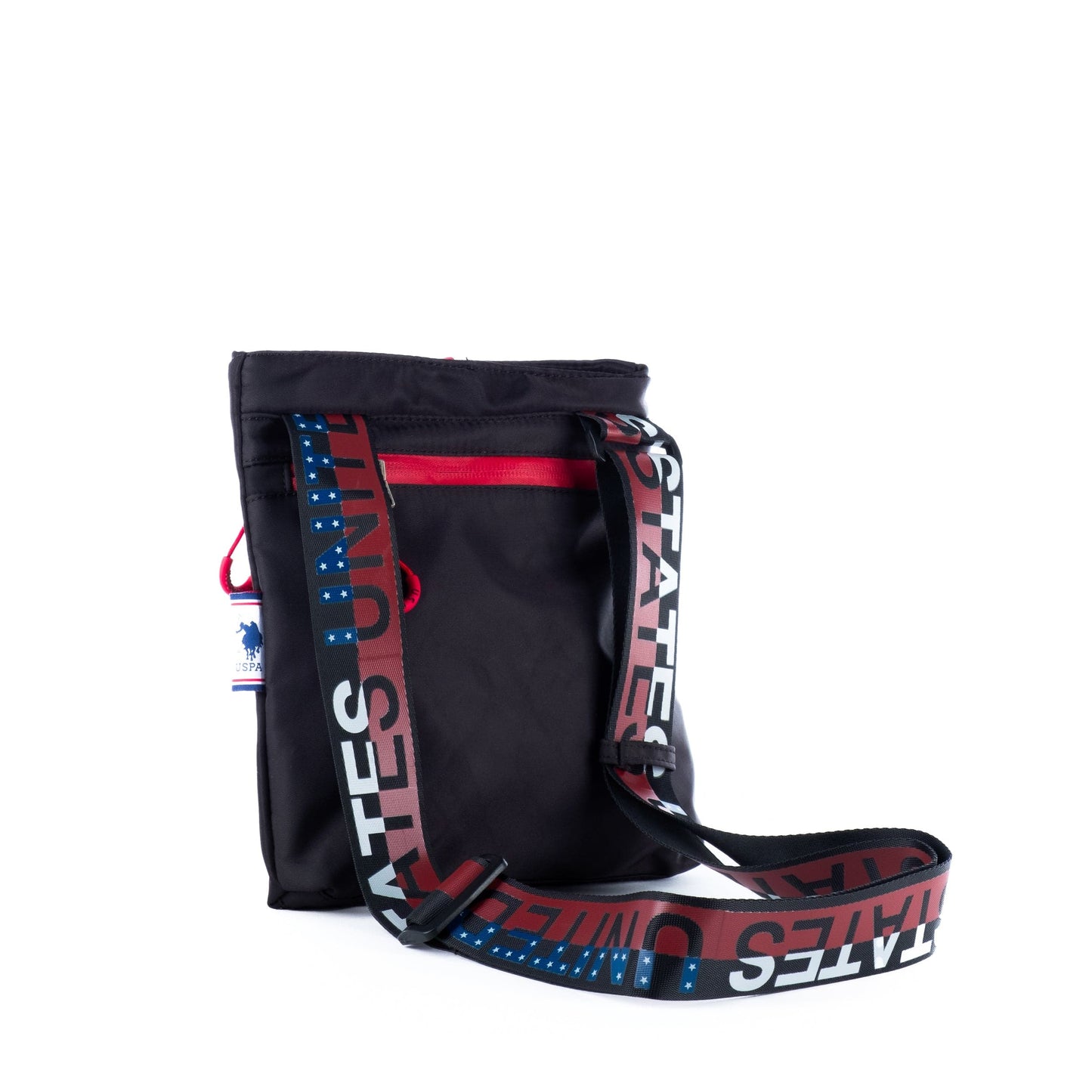 Bolsa Tiracolo Unisexo Us Polo Preta com Vermelho