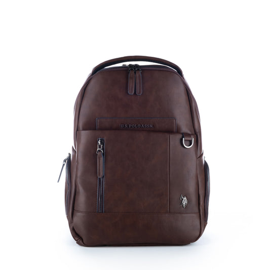 Mochila Homem Us Polo Marrom com Detalhes Modernos