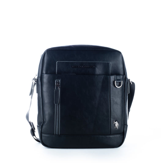 Masculino Saco US Polo Preto com Bolso Frontal e Alça Ajustável