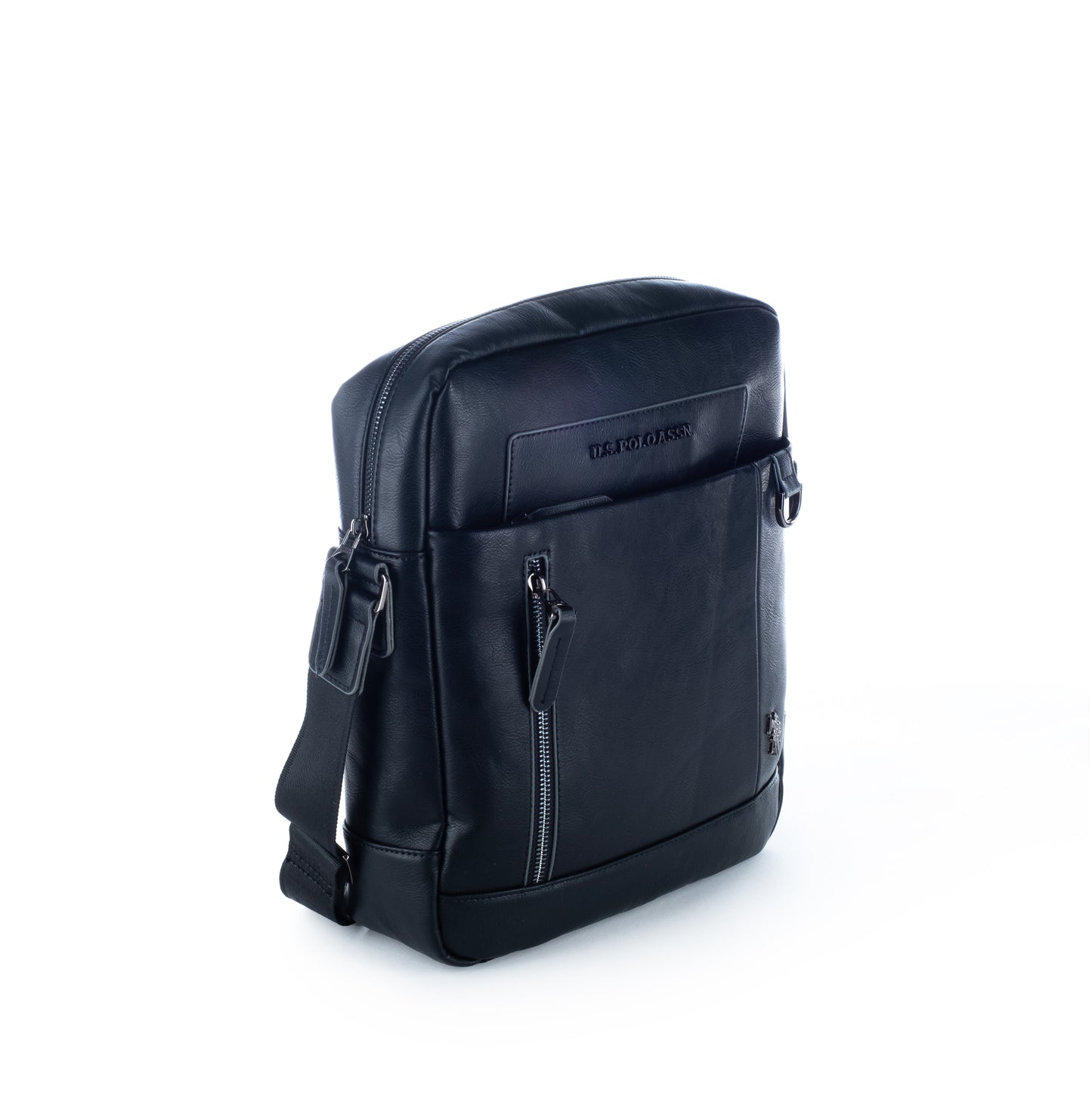 Masculino Saco US Polo Preto com Bolso Frontal e Alça Ajustável