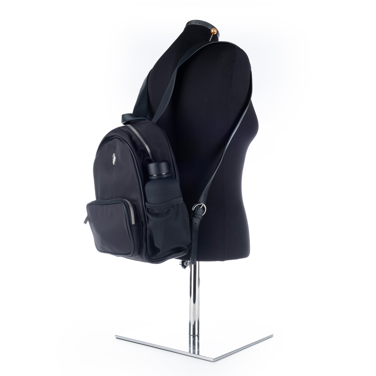 Mochila Mulher US Polo Preta com Detalhes Modernos