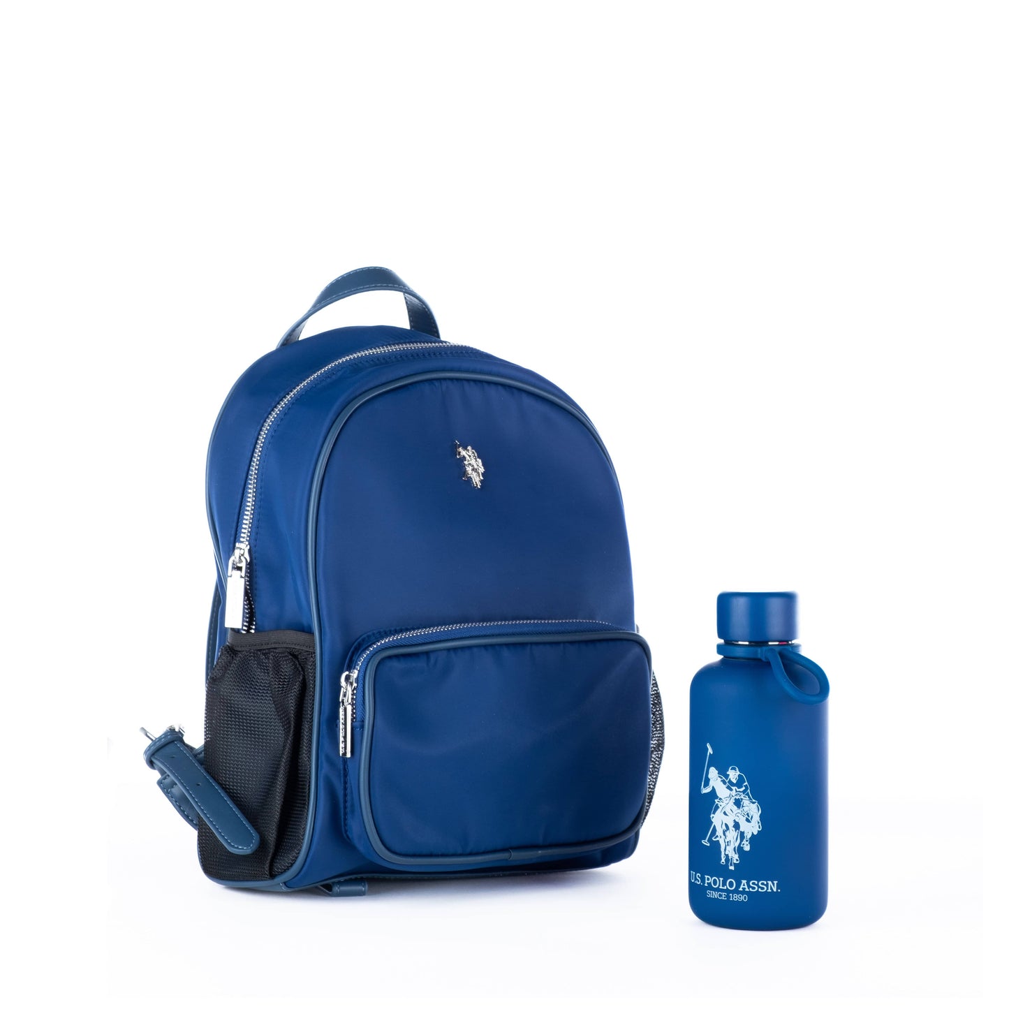 Mochila Unisexo US Polo Azul com Detalhes Funcionais