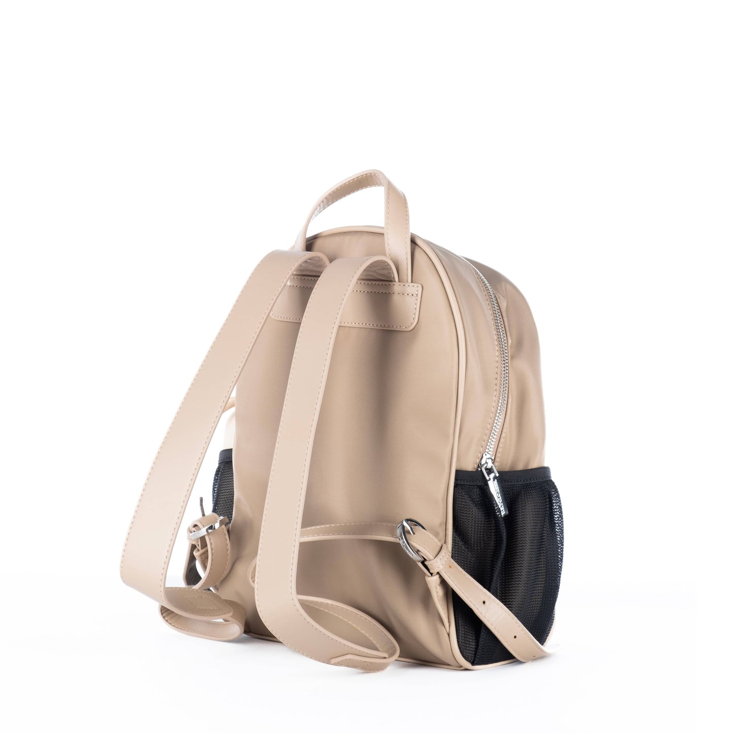 Mochila Unisexo US Polo Bege com Bolso Frontal e Lateral em Rede