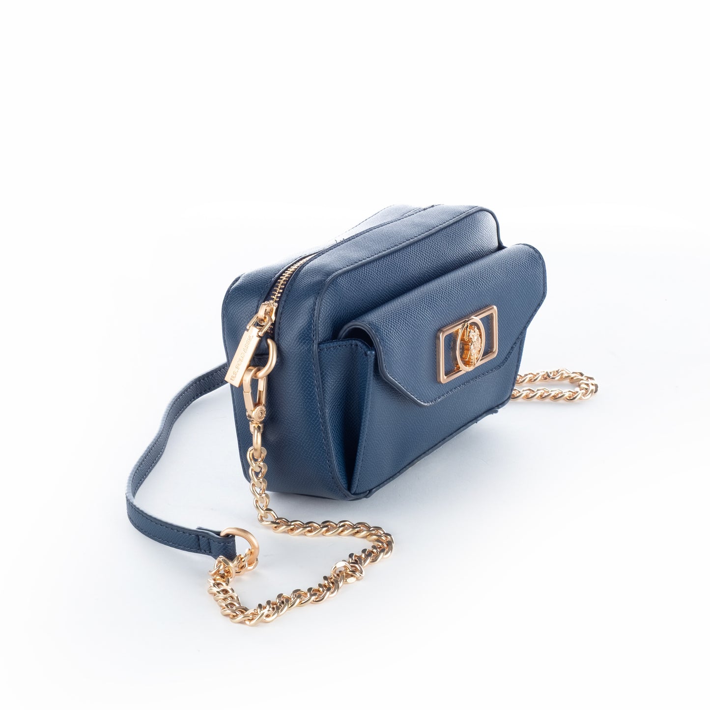 Bolsa Tiracolo Tiracolo US Polo Azul Detalhe Dourado