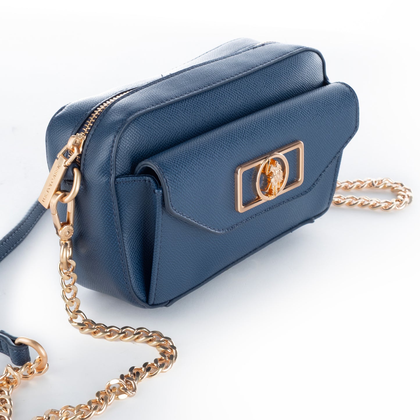 Bolsa Tiracolo Tiracolo US Polo Azul Detalhe Dourado