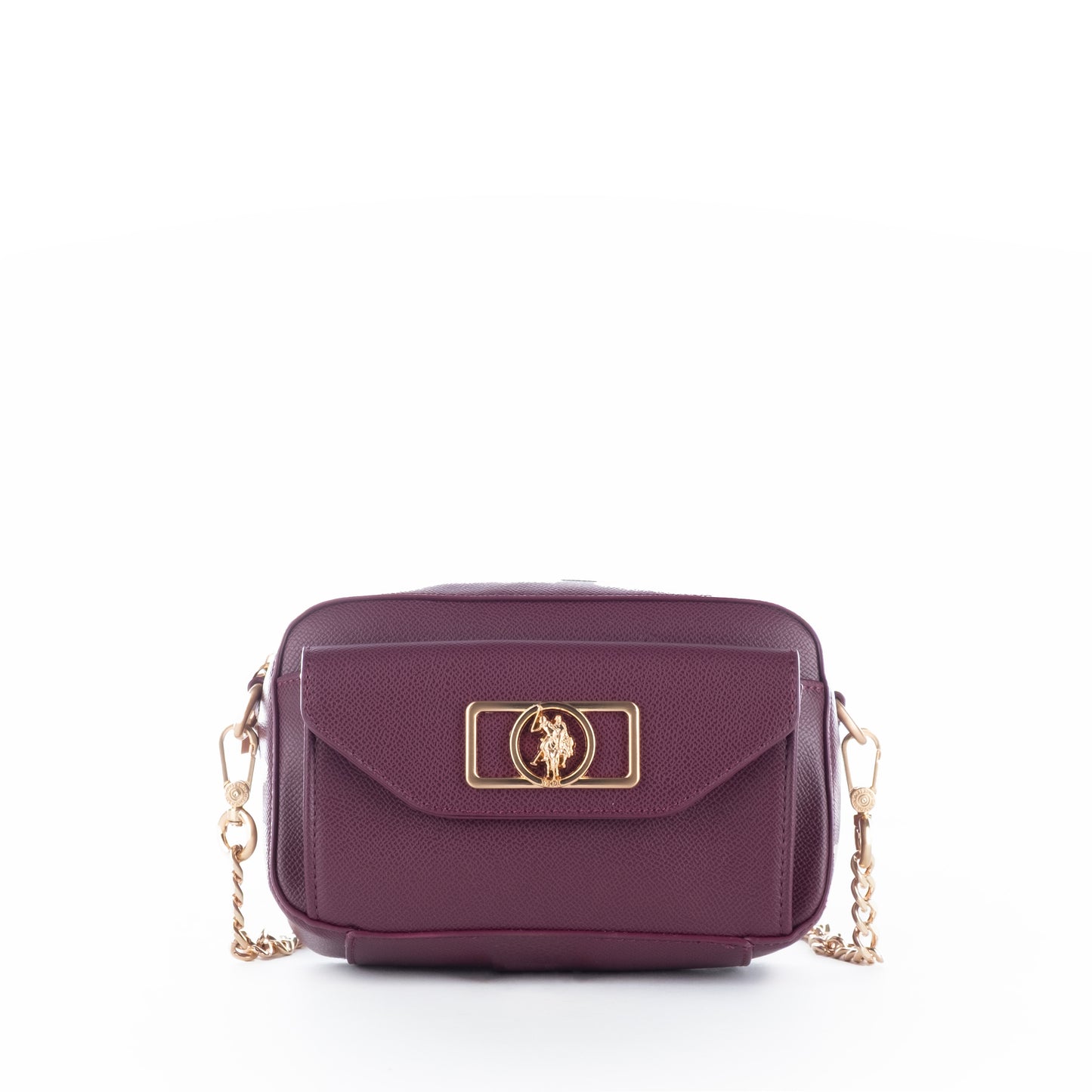 Bolsa Tiracolo US Polo Roxa com Detalhes Dourados