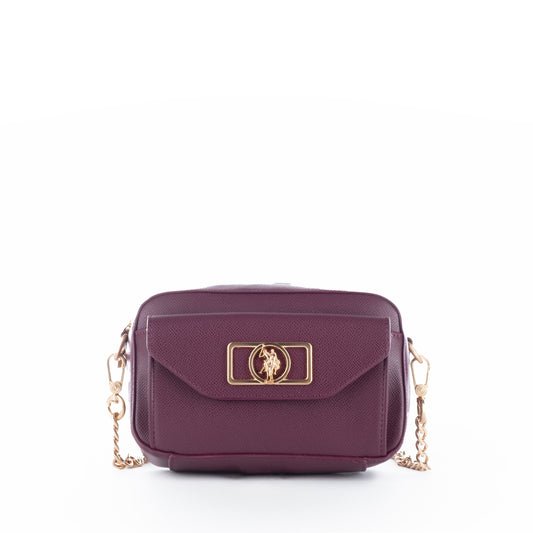 Bolsa Tiracolo US Polo Roxa com Detalhes Dourados