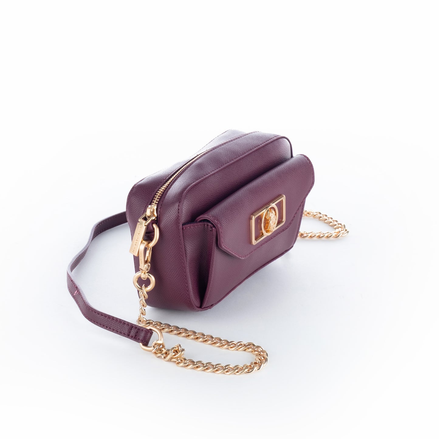Bolsa Tiracolo US Polo Roxa com Detalhes Dourados