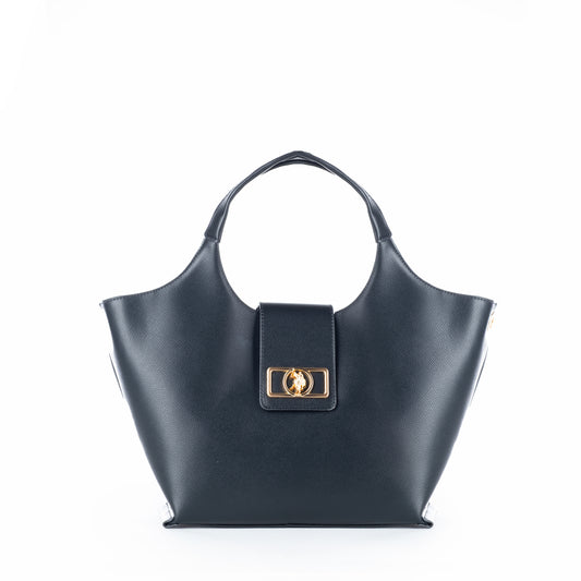 Bolsa de Ombro US Polo Azul-Marinho com Fecho Dourado