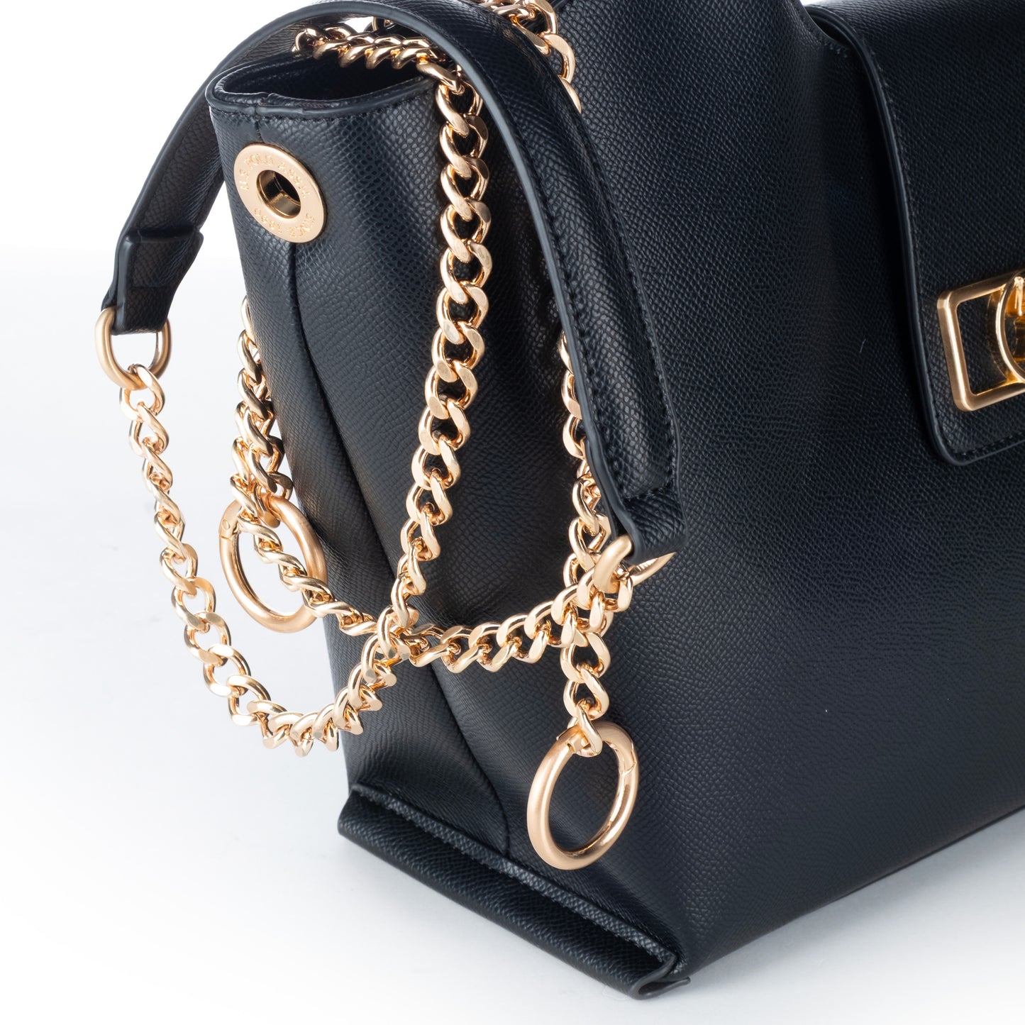 Bolsa de Ombro US Polo Azul-Marinho com Fecho Dourado