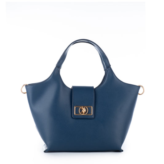 Bolsa de Ombro US Polo Azul Marinho com Detalhes Dourados
