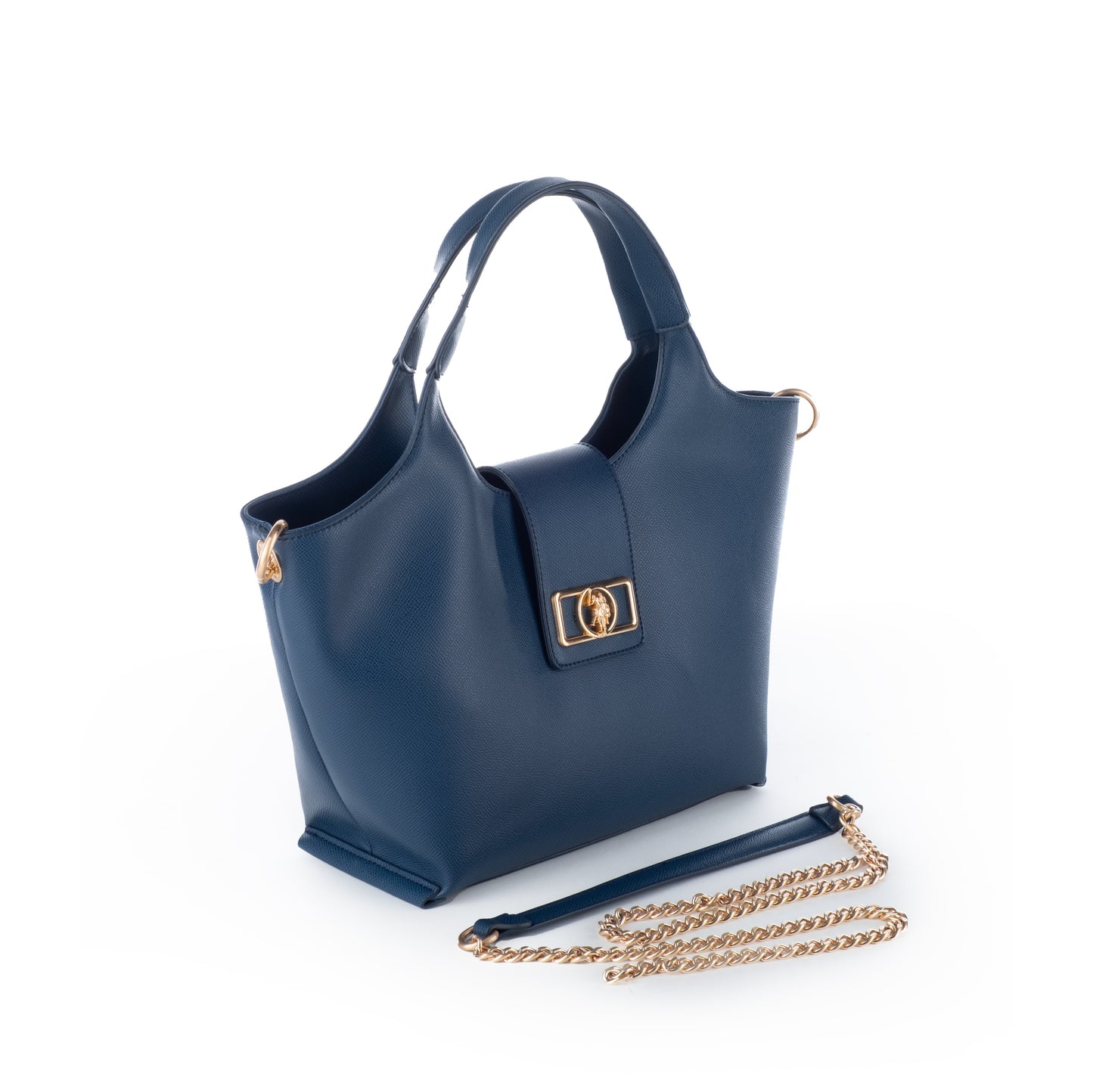 Bolsa de Ombro US Polo Azul Marinho com Detalhes Dourados