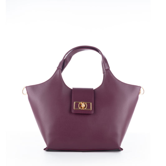 Bolsa de Ombro US Polo Vinho com Detalhes Dourados