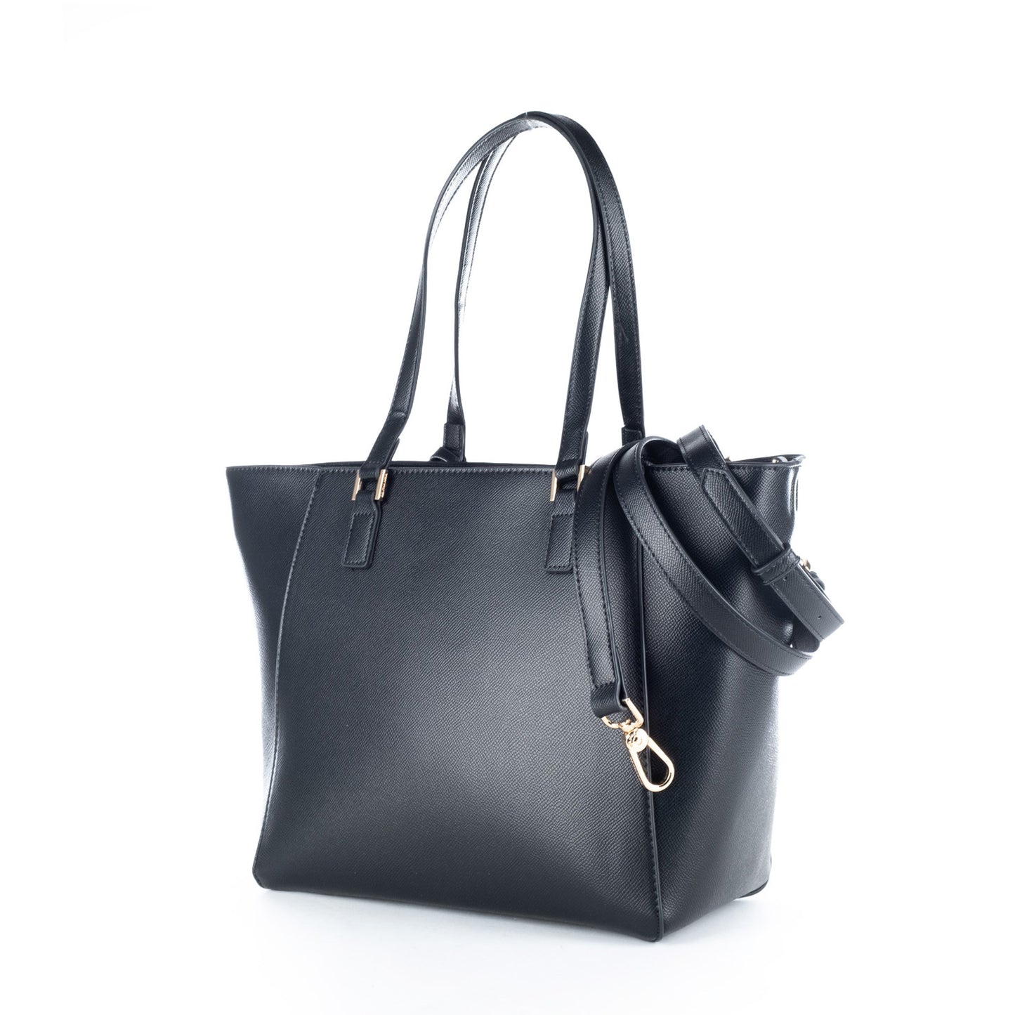 Bolsa Tote U.S. Polo Assn. Preta com Pendente e Detalhes Dourados