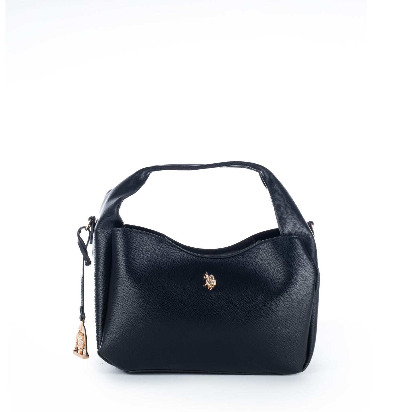 Bolsa de Ombro US Polo Preta com Detalhe