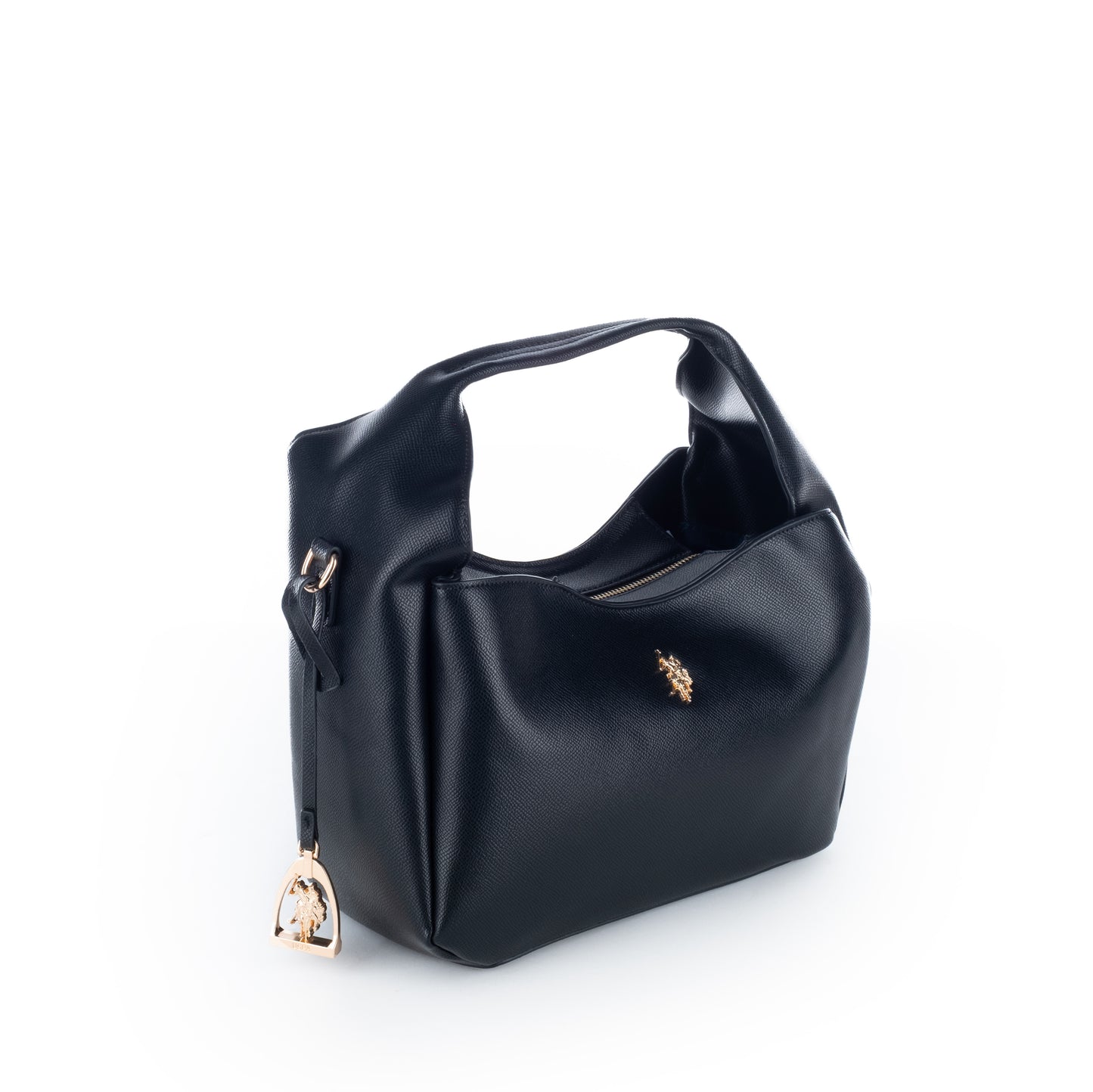 Bolsa de Ombro US Polo Preta com Detalhe