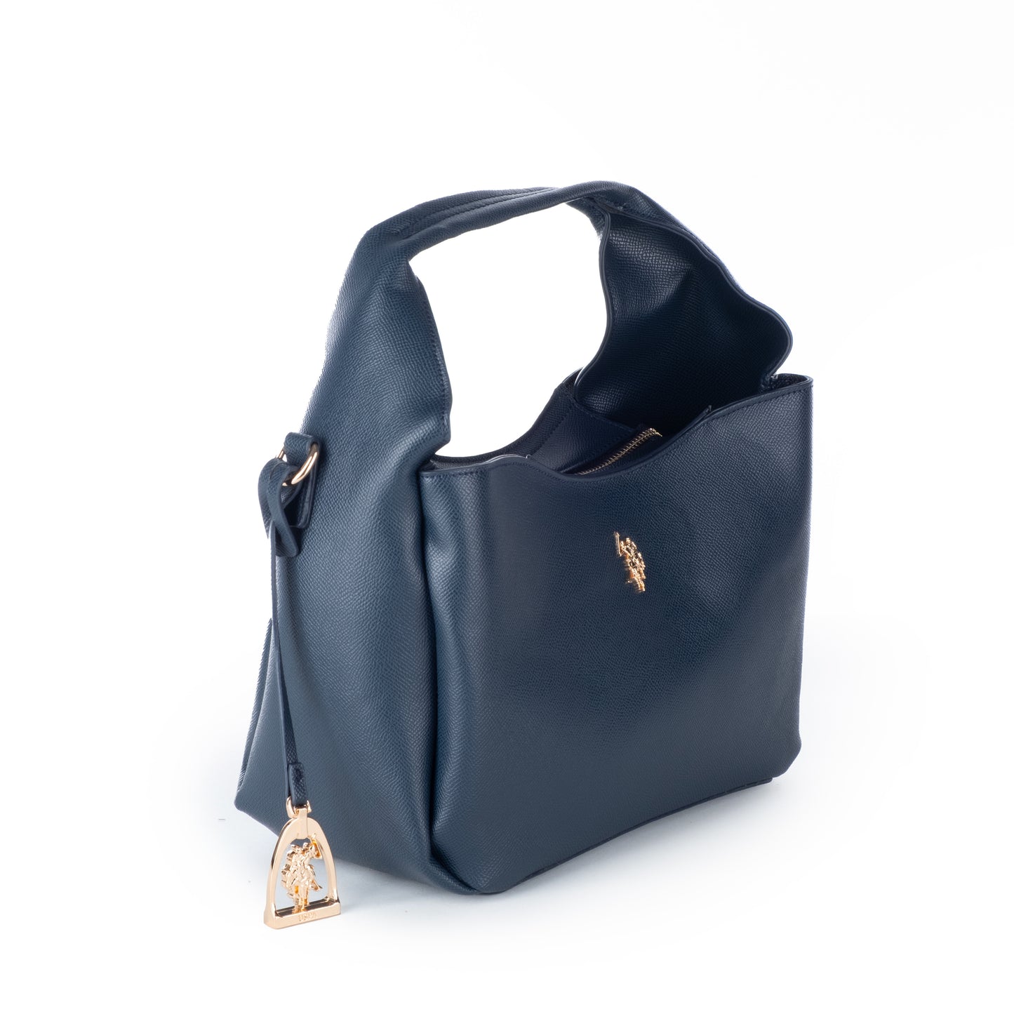 Bolsa de Ombro Us Polo Azul Marinho com Detalhe Dourado