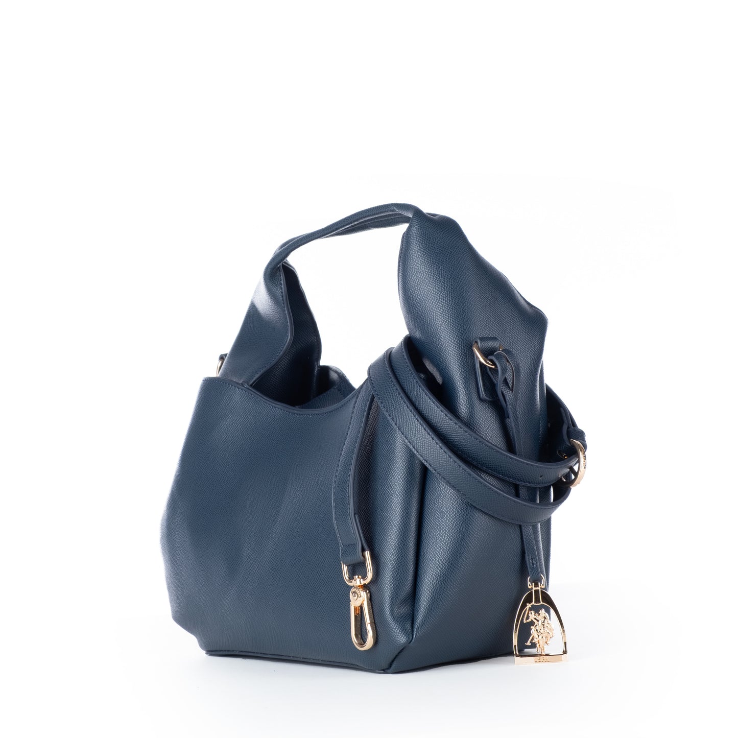 Bolsa de Ombro Us Polo Azul Marinho com Detalhe Dourado
