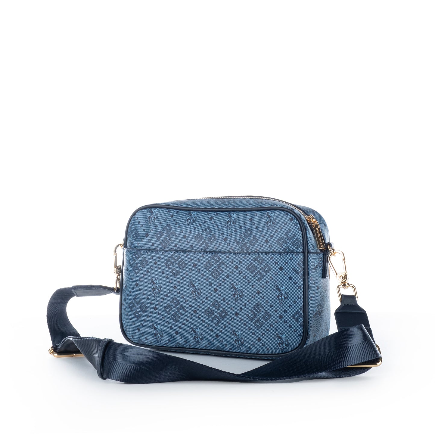 Bolsa Tiracolo Us Polo Azul com Detalhes Dourados
