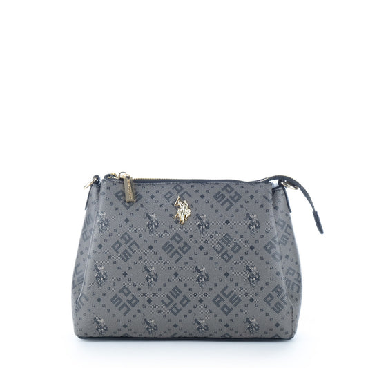 Bolsa Clutch U.S. Polo Assn. Cinzenta com Padrão Monograma