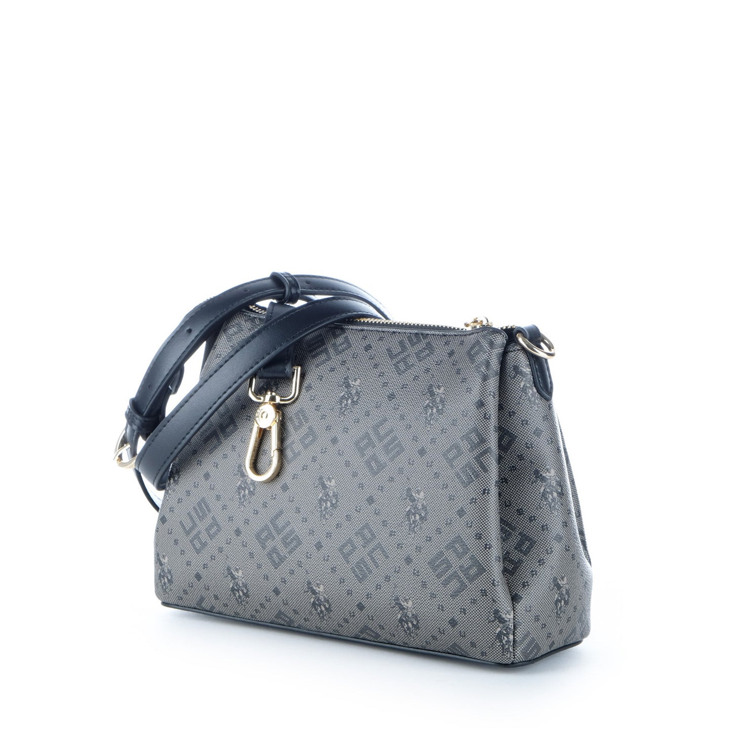Bolsa Clutch U.S. Polo Assn. Cinzenta com Padrão Monograma