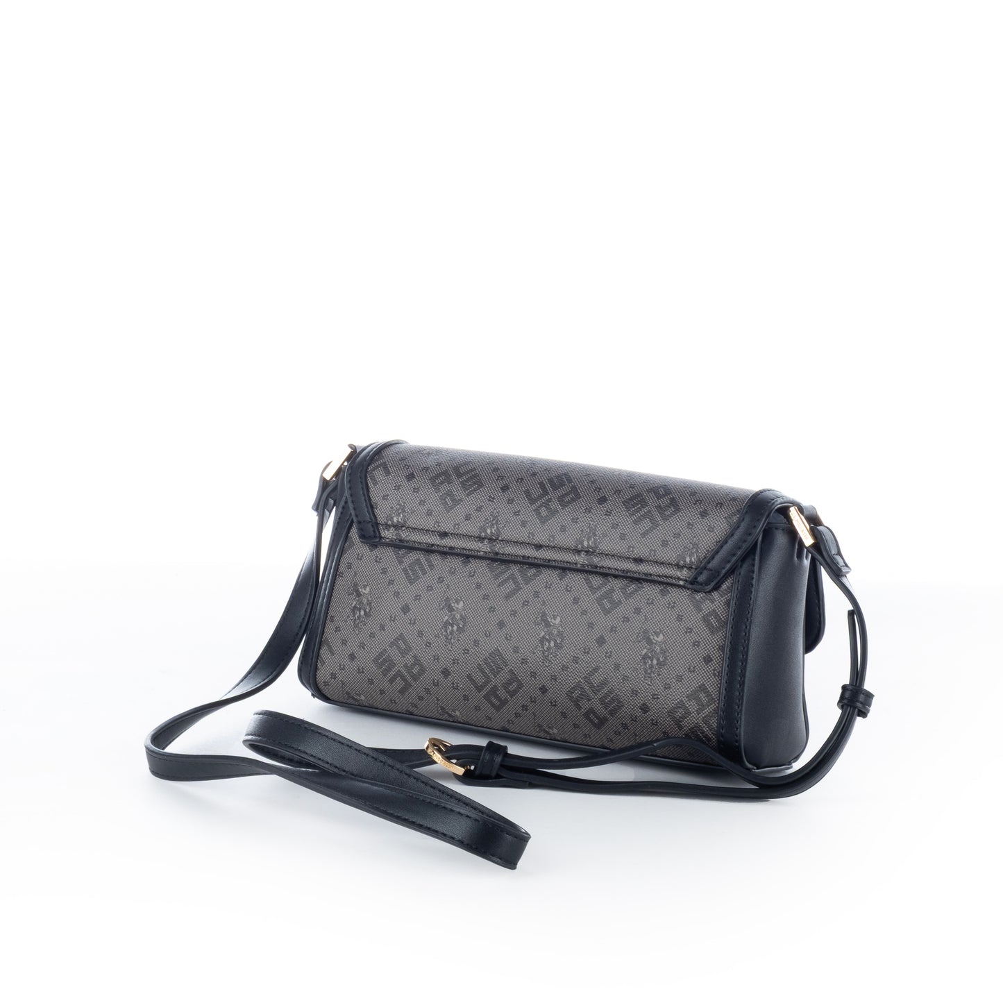 Bolsa Tiracolo US Polo Cinza com Detalhes em Dourado
