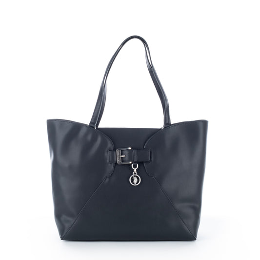 Bolsa Tote US Polo, Cor Preta, com Detalhes Metálicos