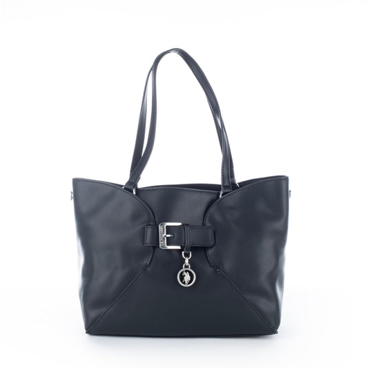Bolsa Tote Us Polo Preta com Detalhe Metálico