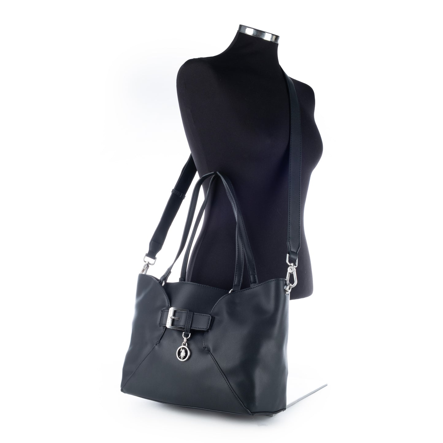 Bolsa Tote Us Polo Preta com Detalhe Metálico