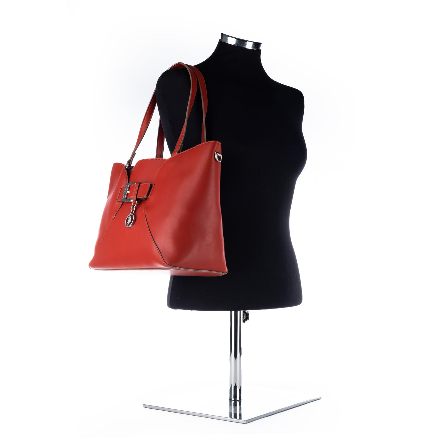 Bolsa Tote US Polo Vermelha com Detalhe de Fivela