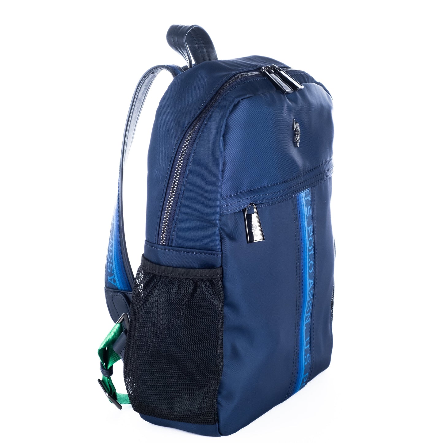 Mochila Unisexo US Polo Azul com Faixa Azul